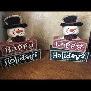 Happy Holidays Wood Deco